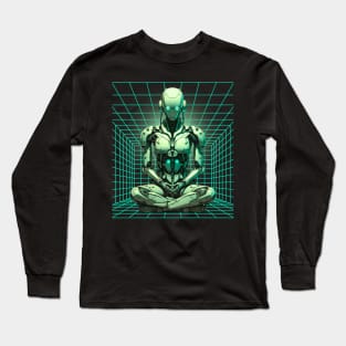 Evil Robot Meditating Long Sleeve T-Shirt